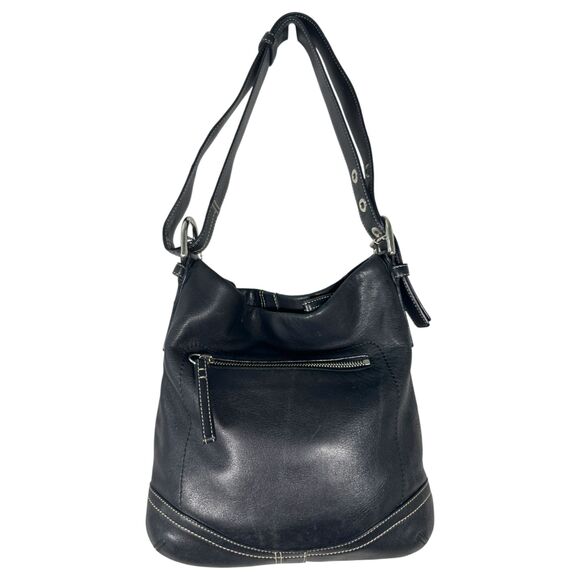 Coach 10938 Y2K Black Leather Shoulder Crossbody Convertible Bag Handbag Purse - Picture 1 of 5